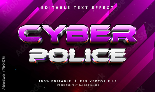cyber police vector text effect with modern style
