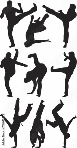 Man practicing capoeira.eps