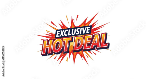 Exclusive hot deal sale vector illustration isolated PNG with Transparent Background