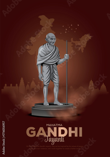 creative vector design for gandhi bapu birthday or jayanti post. 2nd october.