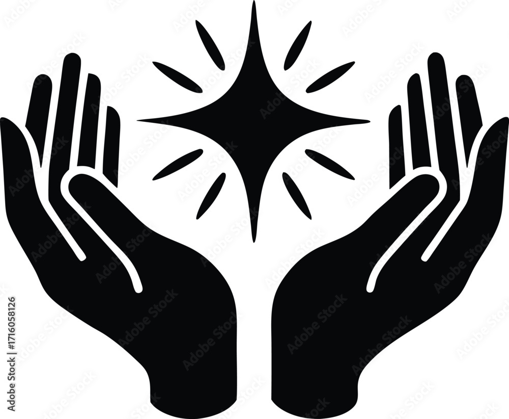 Obraz premium Healing hands vector icon.eps