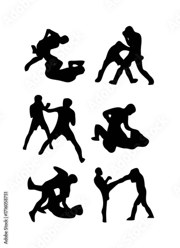 MMA Fighter Silhouettes.eps