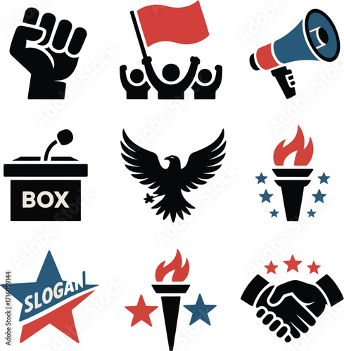 Protest & Voting Icons Pack  Bold Vector Symbols for Activism, Democracy & Campaign Design