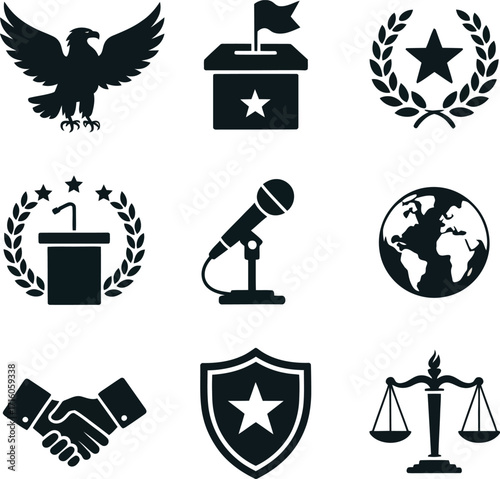 Global Leadership & Justice Icons  Clean, Bold & Professional Vector Set