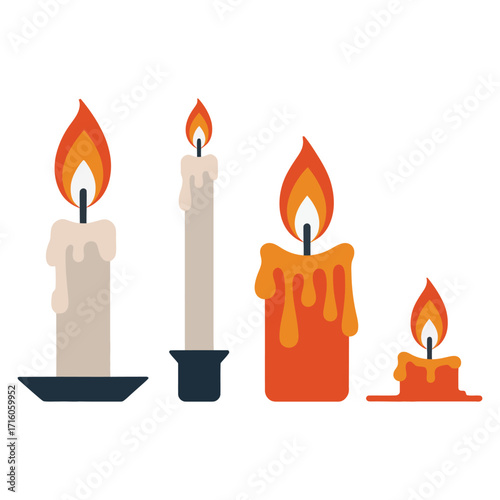 Beautiful Día de las Velitas Candle Illustration.