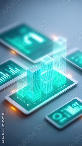 Wallpaper Mural Smart city integration, connecting urban landscapes with mobile technology for seamless living Torontodigital.ca