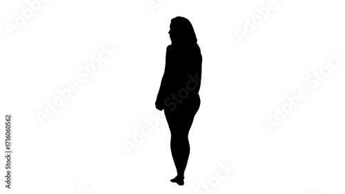 Confident silhouette of a woman standing, presenting a strong, modern profile for diverse commercial applications, conveying empowerment and style effortlessly.