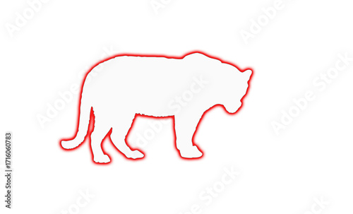 Lion red line outer glow red effect background 