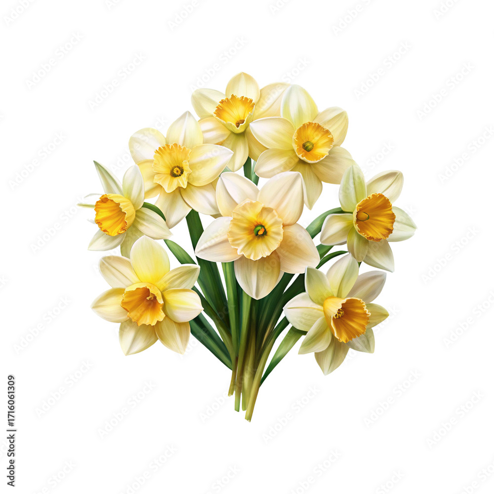 Fototapeta premium Elegant Bouquet of Daffodils Showcasing the Beauty of Spring Flowers in Bloom