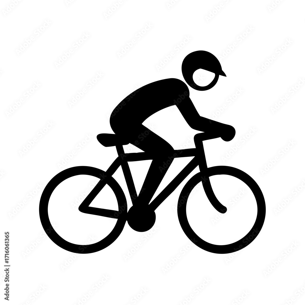 Naklejka premium Cyclist Silhouette Vector Icon