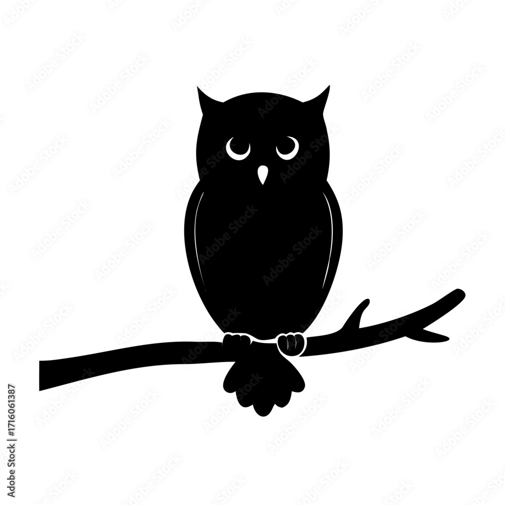 Fototapeta premium Owl Silhouette Vector Icon