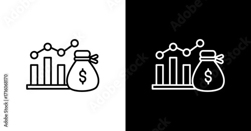 Profit White Icon Set Design