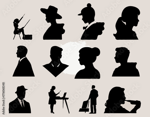 artist silhouette design is drawing for design material