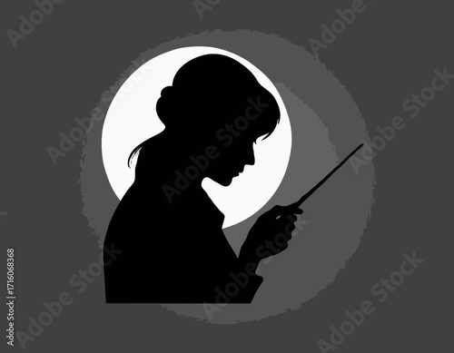 artist silhouette design is drawing for design material