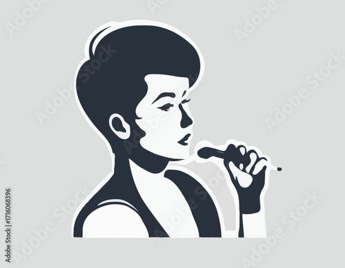 artist silhouette design is drawing for design material