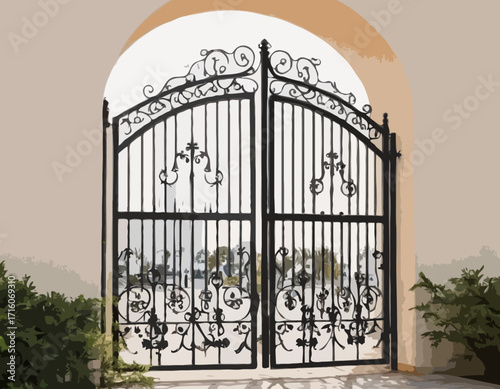 iron gates silhouette