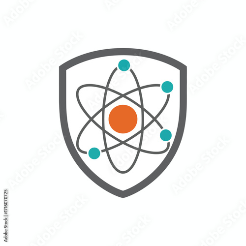 atomic energy nuclear radioactive vector logo