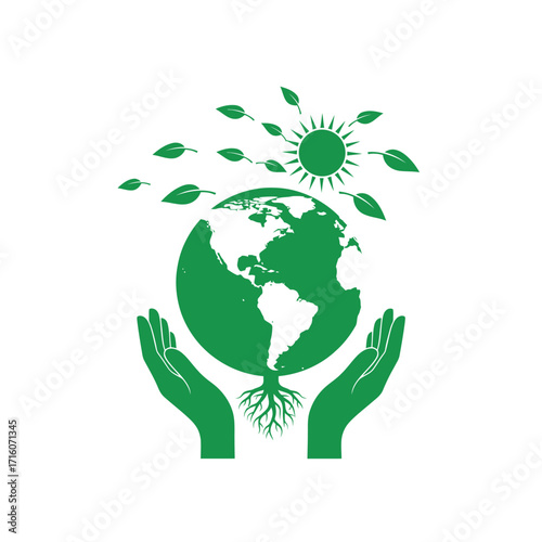 vector logo protect earth  go green