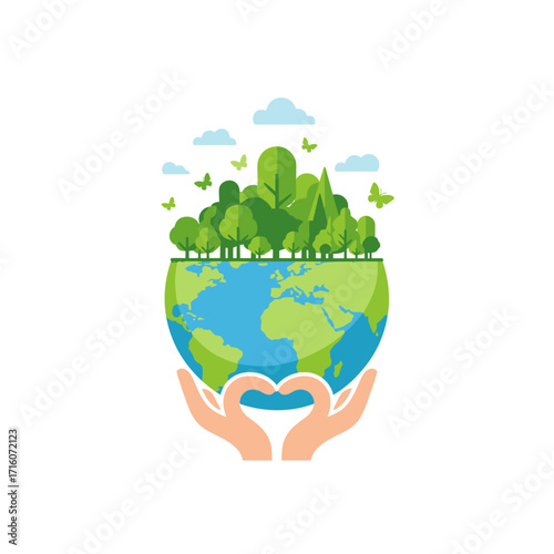 vector logo protect earth  go green