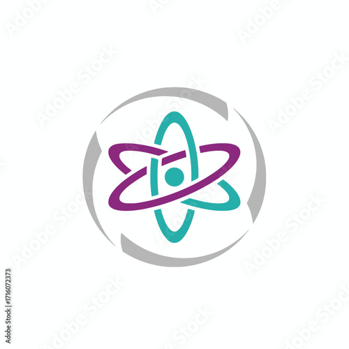 atomic energy nuclear radioactive vector logo
