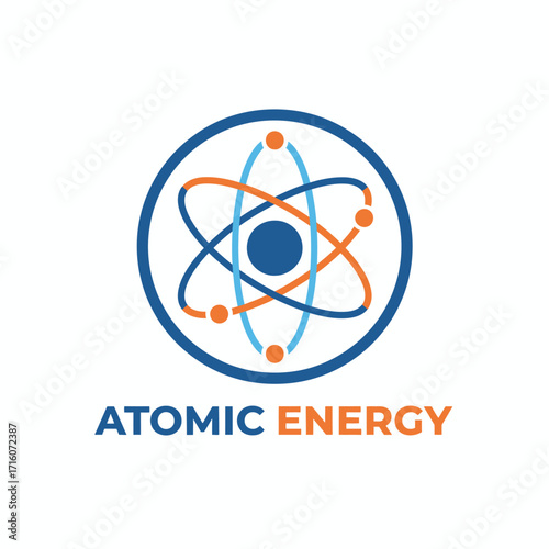 atomic energy nuclear radioactive vector logo