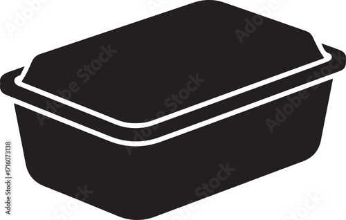 Food storage container silhouette icon, food container vector icon, storage box icon, food box silhouette vector illustration