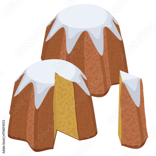 pandoro, Italian sponge cake, Christmas cake.