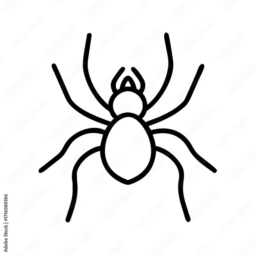Obraz premium Spider illustration with simple line design on white background 