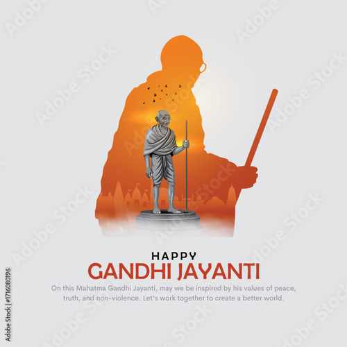 creative vector design for gandhi bapu birthday or jayanti post. 2nd october.