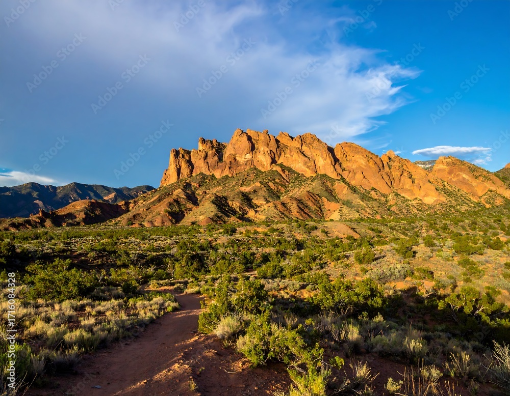 Obraz premium Desert mountain range at sunset (1)