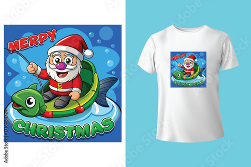 Merry Christmas vintage style black t shirt for winter collection