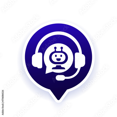 AI support icon, artificial intelligence technology design