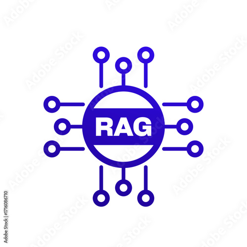 RAG icon, Artificial intelligence and LLM vector