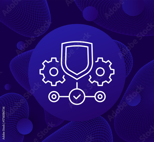 security management icon, data protection line design