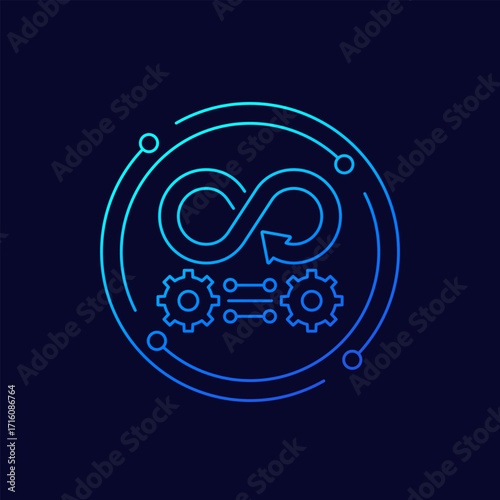 sustainable production icon, linear vector design