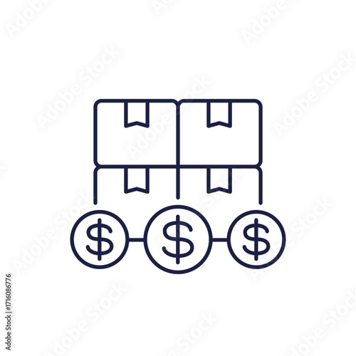 wholesale icon, selling of goods in large quantities line design