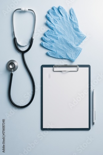 medical clipboard with stethoscope