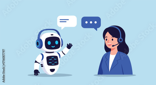 Artificial Intelligence Chatbot Assisting Customer Service Agent.