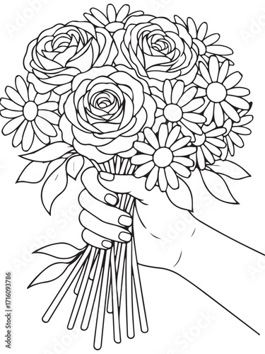 Bloom & Relax Flower Coloring Pages for Adults