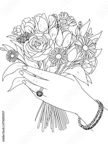 Bloom & Relax Flower Coloring Pages for Adults