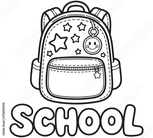 Wallpaper Mural Cute school bag coloring page for kids Torontodigital.ca