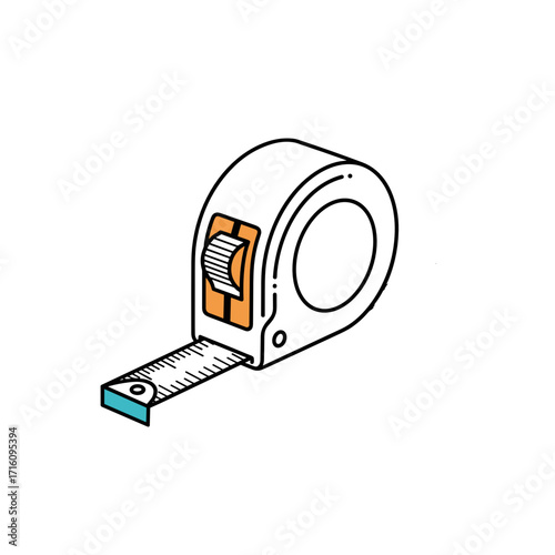 Measuring tape in a minimalistic style for construction and design projects