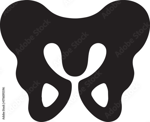 Silhouette pelvis glyph icon for anatomy, medical, health, orthopedics, and physiology use.