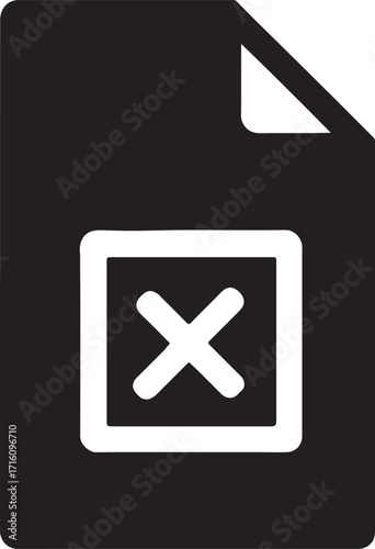 Silhouette cross mark ballot paper icon for voting, election, democracy, and civic use.