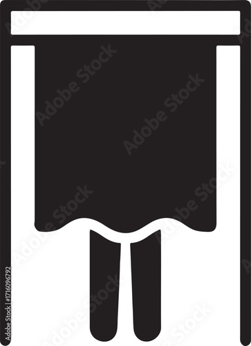 Silhouette election booth glyph icon for voting, democracy, ballot, and civic participation.