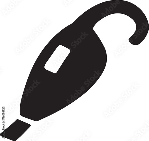 Silhouette handheld vacuum glyph icon for cleaning, appliance, portable, and household use.