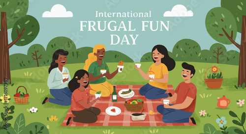 Vector illustration internasional frugal fun day