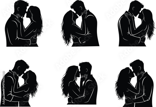 Couple silhouette, romantic pose, love relationship, intimacy art, family bond, passion, romance, affection, dating, emotional connection, partnership, togetherness