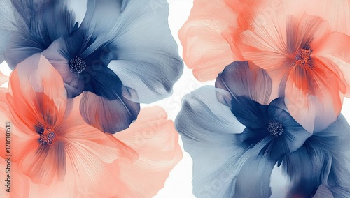 A seamless pattern with a digital illustration of flowers