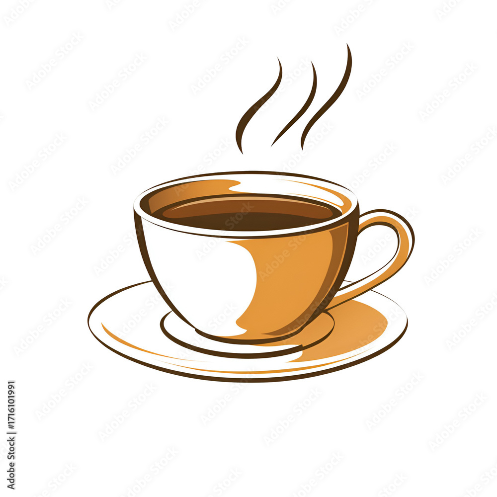 Obraz premium Coffee cup illustration with saucer